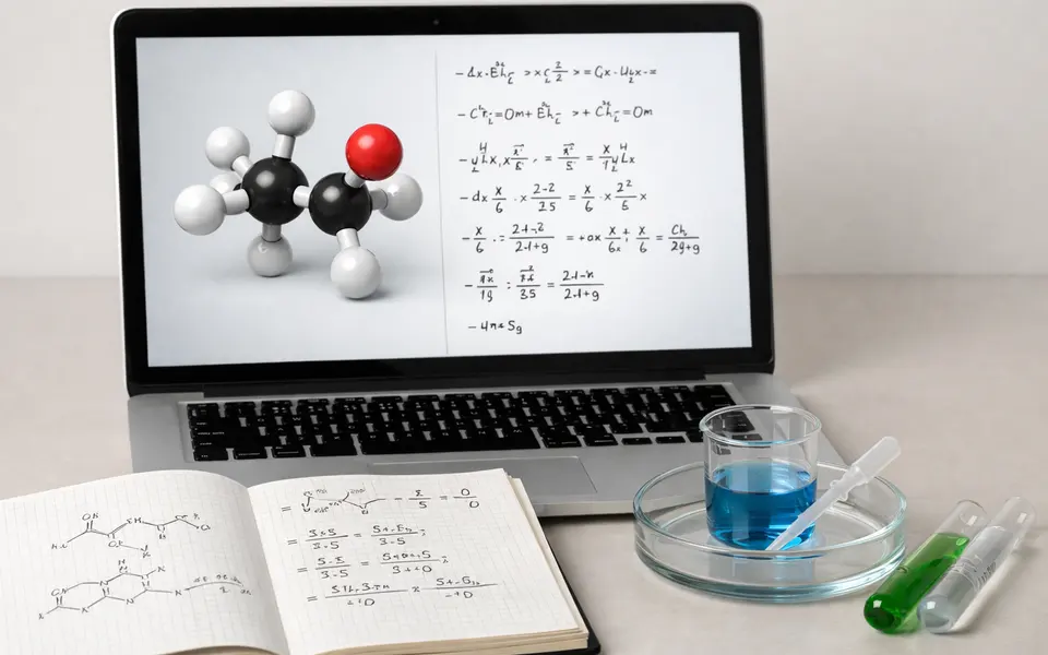Close-up visual clues that help distinguish ai for chemistry homework