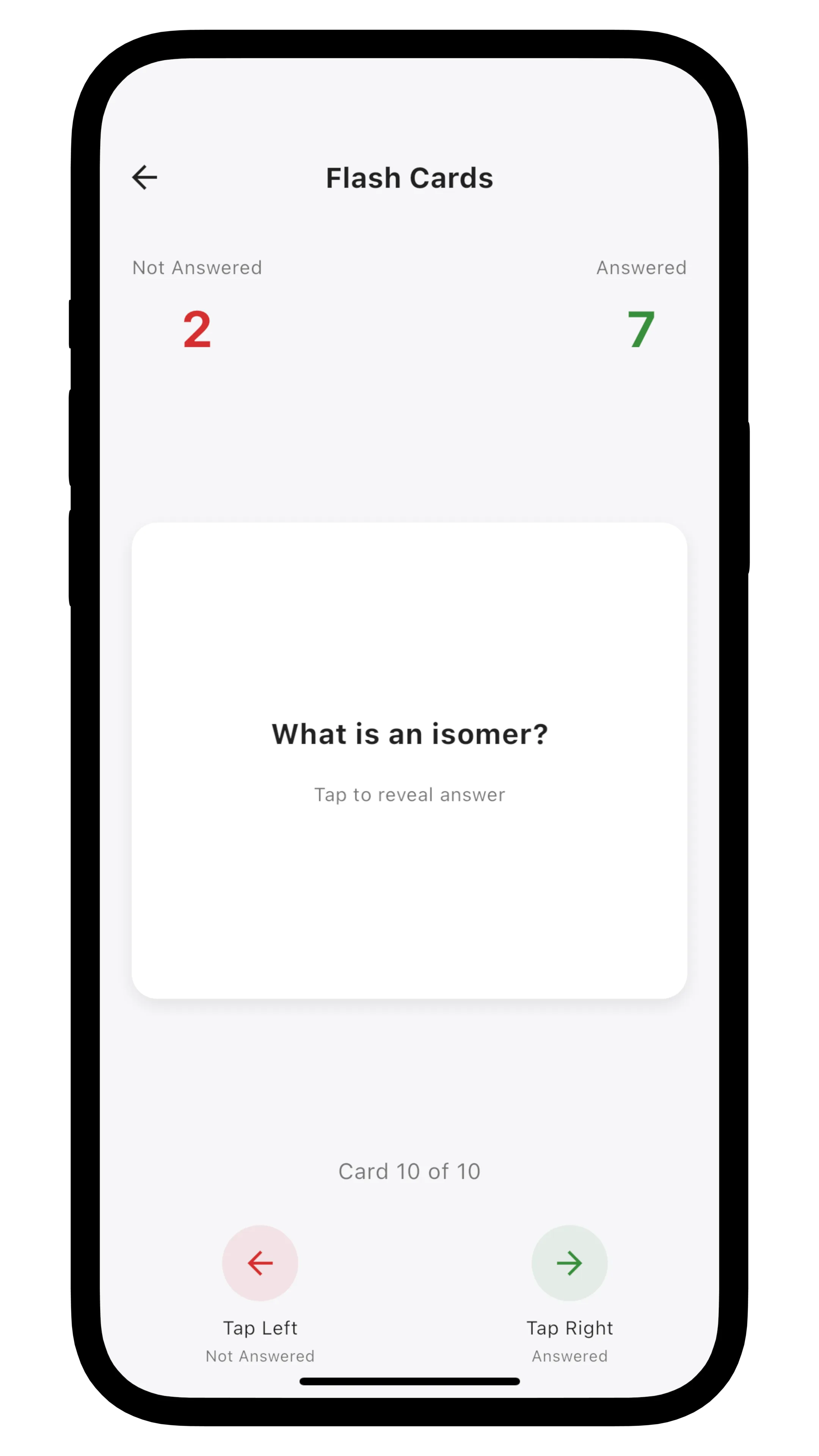 Using chemistry flashcards for learning