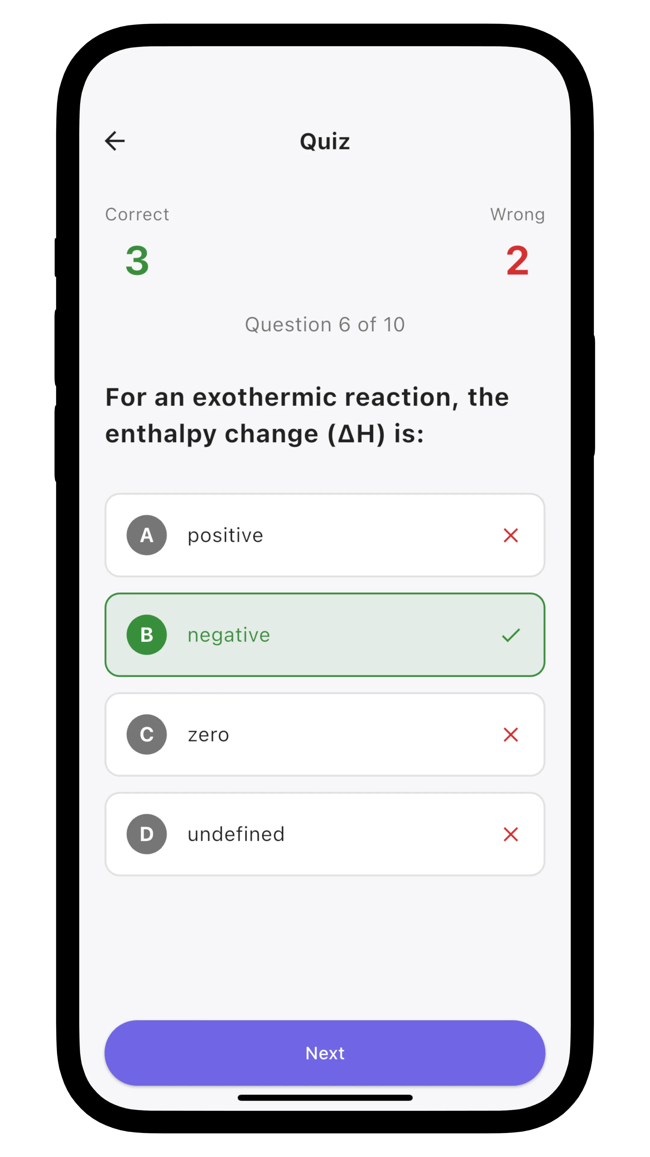 Taking chemistry quizzes to test knowledge